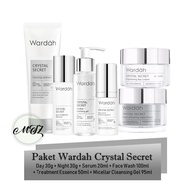 Paket Lengkap Wardah Crystal Secret - 6Pcs ( Day30g +Night30g +Serum20ml +Face Wash100ml +Treatment Essence 50ml +Micellar Cleansing Gel 95ml) / Wardah White Secret 1 Paket Lengkap / Krim Siang Malam Glowing / Skincare Wajah Glowing