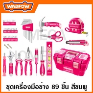 WADFOW ชุดเครื่องมือช่าง 89 ชิ้น (สีชมพู) รุ่น WHS3B89