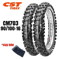 Tayar motor CST 90/100-16 CM703 siap tube tiub motorcross scrambler KLX DTM Dtracker WRF Offroad