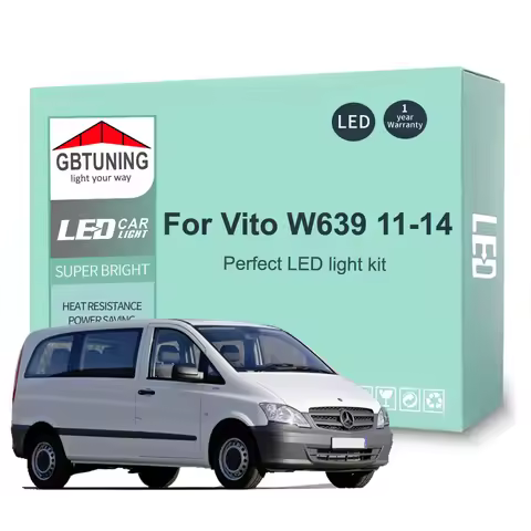 10Pcs LED Interior Light Bulb Kit For Mercedes Benz Vito W639 2011-2014 Car Accessories Canbus Dome 