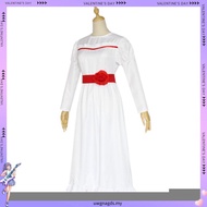 New Creation Halloween Annabelle  Horror Doll White Dress Cosplay Costume Fancy Dress