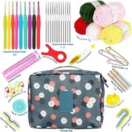 Crochet kit crochet hook set crochet kit for beginner 59 Pcs set crochet flower kit crochet accessor