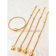 RANTAI/GELANG TANGAN PANDORA  GANCU KLIP BULAT PERSIS EMAS TULEN+cop916/EMAS BANGKOK/KOREA MURAH/GOLD PLATE/BRACELETS