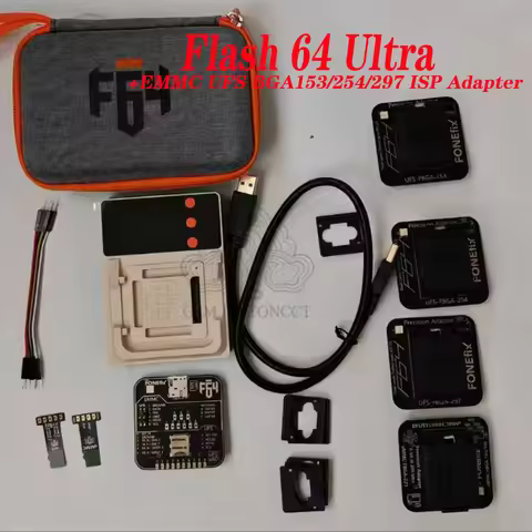 100% original F64 Flash 64 Ultra full set Tool Box with EMMC ,UFS ,ISP