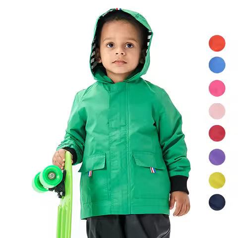 3-9T Kids Boys Girls Jackets Hooded Spring Autumn Outerwar Waterproof Children Rain Jackets Sportswe
