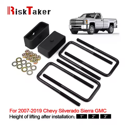 RiskTaker 1/2/3 Inch Rear Leveling Lift Kit for Chevy Silverado 2007-2019 GMC Sierra GM 1500 4WD 2WD