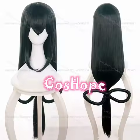 MHA FROPPY Asui Tsuyu Cosplay Wig 100cm Long Hair Dark Green Wig Cosplay Anime Cosplay Wigs Heat Res