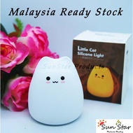 Lampu Tidur Cute LED Night Light Silicone Touch Sensor 7 Colors Cat Night Lamp Kids Baby Bedroom Mal