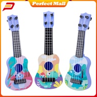 Mini Ukulele Kids Musical Guitar Instruments Toy Funny 4 Strings Music Learning Enlightment Educational Model Toys Classical for Children Beginners Early Education School Play Game Birthday Gift Plain Wood Plastic Instrument with Christmas gifts 25CM