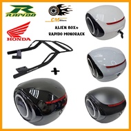 1SET ALIEN SIPUT TOP BOX 30L + MONORACK MOTORCYCLE HONDA EX5 FUTURE RS150 RSX BEAT W100R W125 W125X
