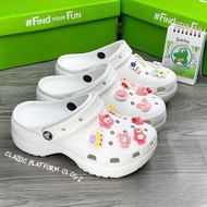 Dép Sục Nữ Cross Classic Platform Hàng Cao Cấp Đế Cao 5cm Đúc Nguyên Khối Tặng Kèm 14 Sticker Ngẫu N