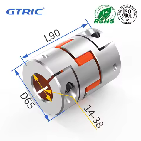 GTRIC Jaw Shaft Coupler D65L90 Spider Flexible Motor Aluminium Coupler Encoder Connector 12/14/15/16