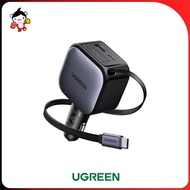 CAR CHARGER UGREEN RETRACTABLE 60W Car Charger Built in Cable Type C Retractable Fast Charging 60W