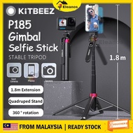 KITBEEZ P185 Selfie Stick Tripod Stand 1800mm Wireless Phone Gimbal Stabilizer Tripod Stand for Mono