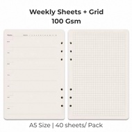 100 gsm Refill Papers | A5 Size | 6 Holes | Notebooks & Planners