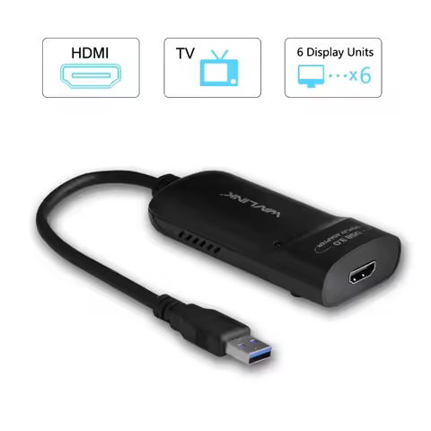 WAVLINK USB 3.0 To HDMI External Graphics Card, 2K Resolution, Independent Audio Output, Microphone 