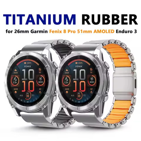 26mm Titanium Strap for Garmin Fenix 8 Pro 51mm AMOLED MicroLED Luxury Wrist Band for Garmin Enduro 