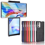 Điện Thoại Trở Lại Trường Hợp Dành Cho LG Wing 5G Vỏ Cứng PU + PC Họa Tiết Cá Sấu Dành Cho LG Wing 5