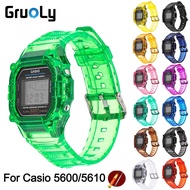 Strap + Case For Casio G-shock DW-5600 GW-B5600 G-5600E G-5000 GW-M5610 G-5600E G-5000 Silicone Watchband Transparent Bracelet