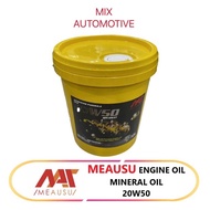 MEAUSU ENGINE OIL SAE 20W50 20W-50 18Litre 18L Mineral - For DIESEL Toyota / Nissan / Free Mileage S