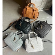 [Daigou Grade] bv24 Early Spring New Style Original Leather Getaway Briefcase Ladies Handbag Bowling