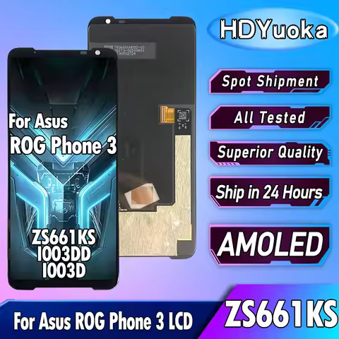 6.59" AMOLED 144Hz For Asus ROG Phone 3 LCD Display Touch Panel Digitizer Assembly For ASUS I003D ZS