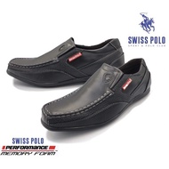 Swiss Polo Pro Men Loafers Boat Shoes PU Leather Moccasins Kasut Lofer Office Konvo Bersanding Majli