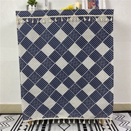 Japanese Style Kitchen Cabinet Curtain 1M/1.2M Cotton Linen Self-adhesive Plaid Shoe Cabinet Curtain