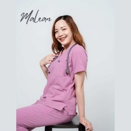 🌟Malean Scrubs ชุดสครับ เสื้อพร้อมกางเกง ✅ ปักชื่อหน้าอกให้ฟรี 🌟ดีไซน์ USA ผ้าFlexy spandex หนานุ่ม 