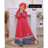 BAJU POPULER RAISHA SYARI KIDS KF MOSSCRAPE MIX KATUN KOTAK LD 88 CM PB 100 CM 8 - 9 TAHUN DAPAT GAM