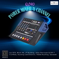 NEOWOOD QL40 POWER MIXER 4 CHANNEL WITH MP3 USB & BLUETOOTH RECEIVER (POWERED MIXER/ POWER AMP/ AMPL