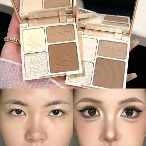 Three-dimensional Facial Four-color Highlight Contour Palette Matte Long-lasting Brightening Three-d