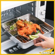 【2026】430 Stainless Steel Square Baking Pan Square Tray，For Outdoor，Kitchen