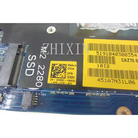 yourui For dell xps 13 9360 laptop motherboard with SR3LB I5-8250U CPU 8gb RAM caz70 LA-F051P CN-0D8