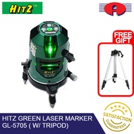 HITZ GREEN LASER MARKER W/BEEP LASER LEVELLING 5 LINES - 4V1H6D (GL-5705) FREE TRIPOD UKURAN LASER 5