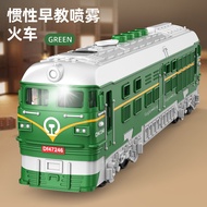 [Ready Stock] 2024 New Style Children's Toy Car 1-3 Years Old Green Leather Train Old Train High-Rai