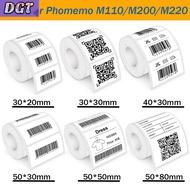 DGT Thermal Label Sticker Paper for Phomemo M110 / M220 / M200, QLabel E210, Marklife P50 Thermal Pr