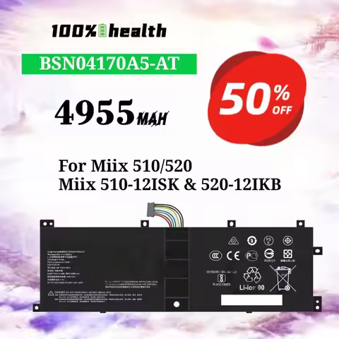 BSNO4170A5-AT 4955mAh Laptop Battery for Lenovo Miix 510/520 Miix 510-121SK Lithium Rechargeable Bat
