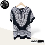 DASHIKI CLOTHES / AFRICA CLOTHES JIGJA T-SHIRTS / BLACK BASIC UJE T-SHIRTS BANGKOK CLOTHES RELAXED T
