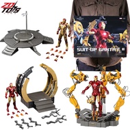 ZD Toys Iron Man MK42 MK6 MK4 Action Figures with Suit-Up Gantry - Movie Tony Stark Model, Collectib