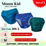 Moon Kid Soft Cotton Kids Boy Brief Baby Panties Boy Underwear S/M