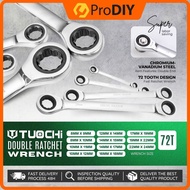 TUOCHI Double Ratchet Wrench 72T (8-24 mm) Chrome Vanadium Ratchet Spanner Wrench High Speed Cr-V 12