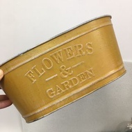 花園橢圓形鐵皮花盆 做舊鐵藝花盆 花盆套 家居擺設