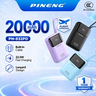 3C CCC Pineng PN-832PD 22.5W Fast Charge Powerbank Built-in Cable 20000/10000mAh PN832/PN710 Pineng 