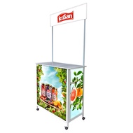 Exhibition Event Portable Promotional Sampling Booth Counter With Roller