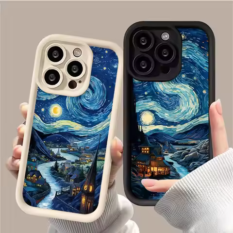 Van Gogh Starry Sky Oil TPU Painting Case For Xiaomi 13T 12T 11T 13 12 11 Lite 5G NE POCO X6 X5 X4 G