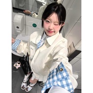 [READY FOR DELIVERY] KhakiJacket Wears 2 Sides Blue Checkered Stripes, new model, thin wind