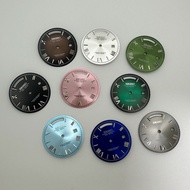 Watch Accessories Modified Dial 31MM Roman Silver Nail Dial Calendar No Luminous Adapt 8285 Movement