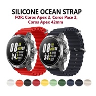 Silicone Ocean Strap Band for Smart Watch Coros Apex 2, Coros Pace 2, Coros Apex 42mm Watchband