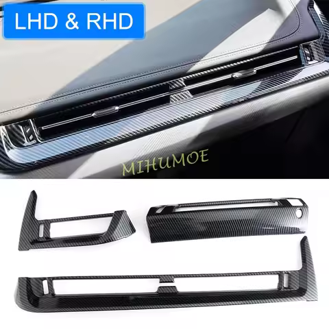 3Pcs Carbon Fiber Interior Center Console Side Middle Air Vent Cover Trims For BMW X1 iX1 U11 X2 iX2